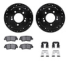 8512-21018 Drilled/Slotted Brake Rotors w/5000 Advanced Brake Pads Kit & Hardware [Black], 2010-2013 Kia/Hyundai/Genesis, Positi - image 1