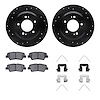 8512-21021 Drilled/Slotted Brake Rotors w/5000 Advanced Brake Pads Kit & Hardware [Black], Fits Select Kia/Hyundai/Genesis, Posi - image 1