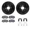 8512-21024 Drilled/Slotted Brake Rotors w/5000 Advanced Brake Pads Kit & Hardware [Black], 2012-2017 Kia/Hyundai/Genesis, Positi - image 1