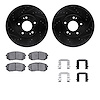 8512-21025 Drilled/Slotted Brake Rotors w/5000 Advanced Brake Pads Kit & Hardware [Black], 2012-2016 Kia/Hyundai/Genesis, Positi - image 1