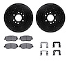 8512-21029 Drilled/Slotted Brake Rotors w/5000 Advanced Brake Pads Kit & Hardware [Black], 2009-2010 Kia/Hyundai/Genesis, Positi - image 1