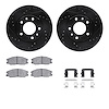 8512-21031 Drilled/Slotted Brake Rotors w/5000 Advanced Brake Pads Kit & Hardware [Black], 2002-2002 Kia/Hyundai/Genesis, Positi - image 1