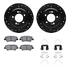 8512-21033 Drilled/Slotted Brake Rotors w/5000 Advanced Brake Pads Kit & Hardware [Black], Fits Select Kia/Hyundai/Genesis, Posi - image 1