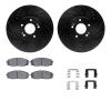 8512-21037 Drilled/Slotted Brake Rotors w/5000 Advanced Brake Pads Kit & Hardware [Black], 2015-2021 Kia/Hyundai/Genesis, Positi - image 1