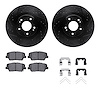 8512-21039 Drilled/Slotted Brake Rotors w/5000 Advanced Brake Pads Kit & Hardware [Black], 2015-2020 Kia/Hyundai/Genesis, Positi - image 1