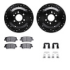 8512-21041 Drilled/Slotted Brake Rotors w/5000 Advanced Brake Pads Kit & Hardware [Black], 2009-2010 Kia/Hyundai/Genesis, Positi - image 1