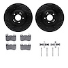 8512-21046 Drilled/Slotted Brake Rotors w/5000 Advanced Brake Pads Kit & Hardware [Black], Fits Select Kia/Hyundai/Genesis, Posi - image 1