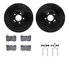 8512-21048 Drilled/Slotted Brake Rotors w/5000 Advanced Brake Pads Kit & Hardware [Black], Fits Select Kia/Hyundai/Genesis, Posi - image 1