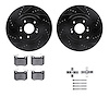 8512-21049 Drilled/Slotted Brake Rotors w/5000 Advanced Brake Pads Kit & Hardware [Black], Fits Select Kia/Hyundai/Genesis, Posi - image 1
