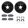 8512-21051 Drilled/Slotted Brake Rotors w/5000 Advanced Brake Pads Kit & Hardware [Black], Fits Select Kia/Hyundai/Genesis, Posi - image 1