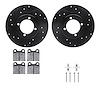 8512-22002 Drilled/Slotted Brake Rotors w/5000 Advanced Brake Pads Kit & Hardware [Black], 1967-1971 Opel, Position: Front - image 1