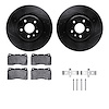 8512-26001 Drilled/Slotted Brake Rotors w/5000 Advanced Brake Pads Kit & Hardware [Black], 2014-2021 Tesla, Position: Front