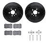 8512-26005 Drilled/Slotted Brake Rotors w/5000 Advanced Brake Pads Kit & Hardware [Black], 2012-2020 Tesla, Position: Rear - image 1