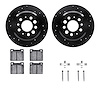 8512-27077 Drilled/Slotted Brake Rotors w/5000 Advanced Brake Pads Kit & Hardware [Black], 1969-1971 Volvo, Position: Rear - image 1