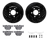 8512-31039 Drilled/Slotted Brake Rotors w/5000 Advanced Brake Pads Kit & Hardware [Black], 1995-2003 BMW, Position: Rear - image 1