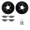 8512-31042 Drilled/Slotted Brake Rotors w/5000 Advanced Brake Pads Kit & Hardware [Black], 1996-2003 BMW, Position: Rear - image 1