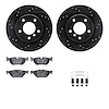 8512-31074 Drilled/Slotted Brake Rotors w/5000 Advanced Brake Pads Kit & Hardware [Black], 2006-2013 BMW, Position: Rear - image 1