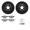 8512-31084 Drilled/Slotted Brake Rotors w/5000 Advanced Brake Pads Kit & Hardware [Black], 2007-2008 BMW, Position: Front - image 1
