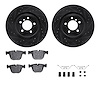 8512-31085 Drilled/Slotted Brake Rotors w/5000 Advanced Brake Pads Kit & Hardware [Black], 2007-2008 BMW, Position: Rear - image 1