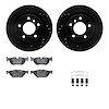 8512-31089 Drilled/Slotted Brake Rotors w/5000 Advanced Brake Pads Kit & Hardware [Black], 2008-2013 BMW, Position: Rear - image 1