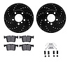 8512-31096 Drilled/Slotted Brake Rotors w/5000 Advanced Brake Pads Kit & Hardware [Black], 2012-2021 BMW, Position: Front - image 1