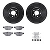 8512-31097 Drilled/Slotted Brake Rotors w/5000 Advanced Brake Pads Kit & Hardware [Black], 2014-2019 BMW, Position: Front - image 1