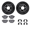 8512-31123 Drilled/Slotted Brake Rotors w/5000 Advanced Brake Pads Kit & Hardware [Black], 2011-2016 BMW, Position: Rear - image 1