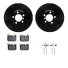 8512-31124 Drilled/Slotted Brake Rotors w/5000 Advanced Brake Pads Kit & Hardware [Black], 2012-2021 BMW, Position: Front - image 1