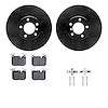 8512-31125 Drilled/Slotted Brake Rotors w/5000 Advanced Brake Pads Kit & Hardware [Black], 2012-2020 BMW, Position: Front - image 1