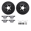 8512-31127 Drilled/Slotted Brake Rotors w/5000 Advanced Brake Pads Kit & Hardware [Black], 2012-2020 BMW, Position: Rear - image 1