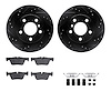 8512-31128 Drilled/Slotted Brake Rotors w/5000 Advanced Brake Pads Kit & Hardware [Black], 2012-2021 BMW, Position: Rear - image 1