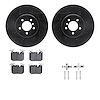 8512-31130 Drilled/Slotted Brake Rotors w/5000 Advanced Brake Pads Kit & Hardware [Black], 2013-2020 BMW, Position: Front - image 1