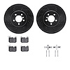 8512-31131 Drilled/Slotted Brake Rotors w/5000 Advanced Brake Pads Kit & Hardware [Black], 2013-2020 BMW, Position: Front - image 1