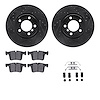 8512-31134 Drilled/Slotted Brake Rotors w/5000 Advanced Brake Pads Kit & Hardware [Black], 2015-2015 BMW, Position: Front - image 1