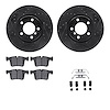 8512-31135 Drilled/Slotted Brake Rotors w/5000 Advanced Brake Pads Kit & Hardware [Black], 2012-2018 BMW, Position: Front - image 1