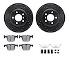 8512-31566 Drilled/Slotted Brake Rotors w/5000 Advanced Brake Pads Kit & Hardware [Black], 2012-2020 BMW, Position: Rear - image 1
