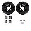 8512-31587 Drilled/Slotted Brake Rotors w/5000 Advanced Brake Pads Kit & Hardware [Black], 2012-2020 BMW, Position: Rear - image 1