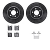 8512-31590 Drilled/Slotted Brake Rotors w/5000 Advanced Brake Pads Kit & Hardware [Black], 2013-2021 BMW, Position: Rear - image 1
