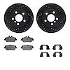 8512-31608 Drilled/Slotted Brake Rotors w/5000 Advanced Brake Pads Kit & Hardware [Black], 2014-2021 BMW, Position: Front - image 1