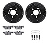 8512-32019 Drilled/Slotted Brake Rotors w/5000 Advanced Brake Pads Kit & Hardware [Black], Fits Select Multiple Makes/Models, Po