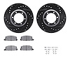 8512-37004 Drilled/Slotted Brake Rotors w/5000 Advanced Brake Pads Kit & Hardware [Black], 1984-1987 GM, Position: Front - image 1