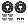 8512-39006 Drilled/Slotted Brake Rotors w/5000 Advanced Brake Pads Kit & Hardware [Black], Fits Select Mopar, Position: Rear - image 1