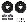 8512-39015 Drilled/Slotted Brake Rotors w/5000 Advanced Brake Pads Kit & Hardware [Black], Fits Select Mitsubishi, Position: Fro - image 1