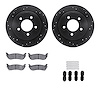 8512-39030 Drilled/Slotted Brake Rotors w/5000 Advanced Brake Pads Kit & Hardware [Black], 2004-2008 Mopar, Position: Rear - image 1