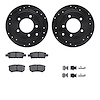 8512-39031 Drilled/Slotted Brake Rotors w/5000 Advanced Brake Pads Kit & Hardware [Black], 2007-2017 Multiple Makes/Models, Posi - image 1