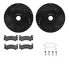 8512-39038 Drilled/Slotted Brake Rotors w/5000 Advanced Brake Pads Kit & Hardware [Black], 1973-1976 Mopar, Position: Front - image 1