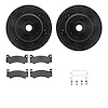 8512-39104 Drilled/Slotted Brake Rotors w/5000 Advanced Brake Pads Kit & Hardware [Black], 1972-1973 Mopar, Position: Front - image 1