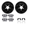 8512-39111 Drilled/Slotted Brake Rotors w/5000 Advanced Brake Pads Kit & Hardware [Black], 2005-2018 Mopar, Position: Rear - image 1