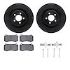 8512-39119 Drilled/Slotted Brake Rotors w/5000 Advanced Brake Pads Kit & Hardware [Black], Fits Select Mopar, Position: Front - image 1
