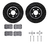 8512-39122 Drilled/Slotted Brake Rotors w/5000 Advanced Brake Pads Kit & Hardware [Black], 2005-2020 Mopar, Position: Rear - image 1